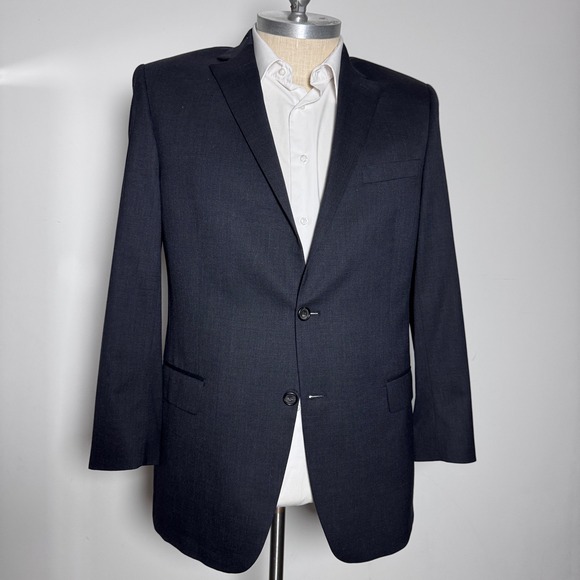 Hart Schaffner Marx Other - Hart Schaffner Marx Blazer Mens 46L Gray Solid Two Button Wool USA Made